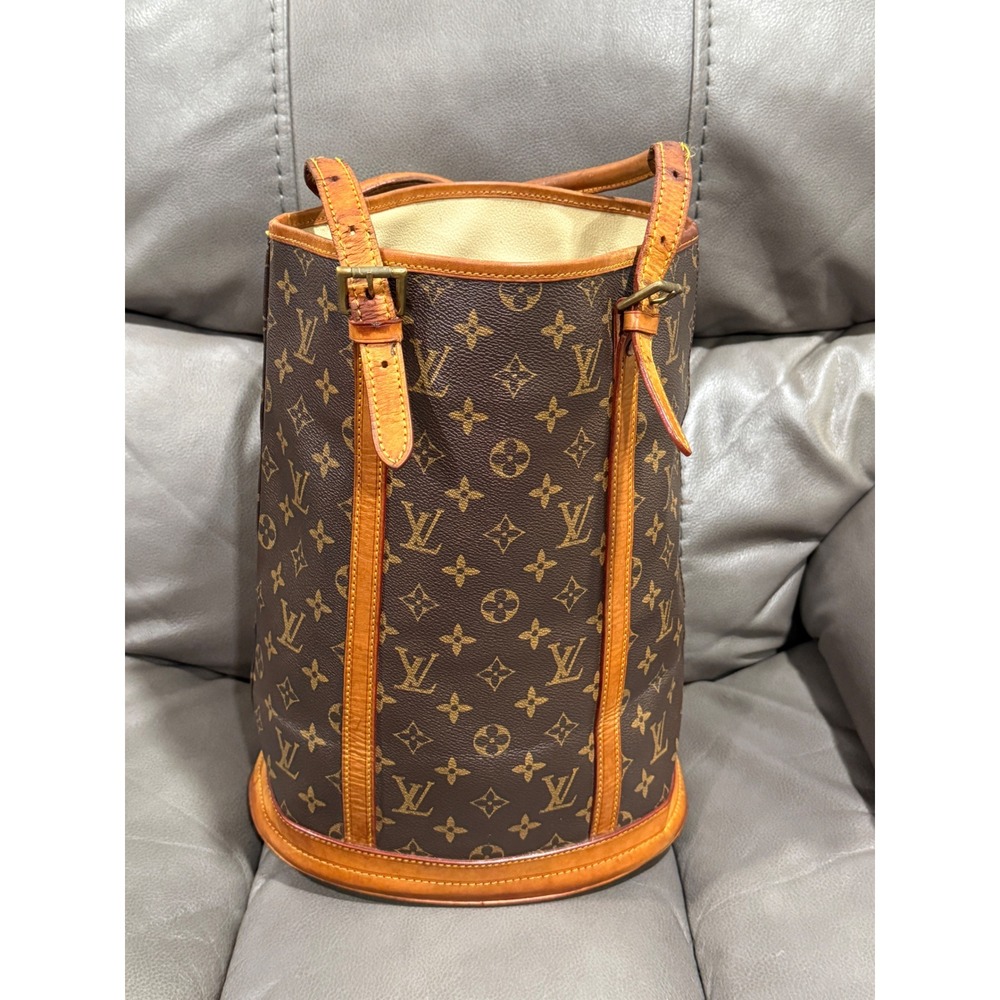 Louis Vuitton Vintage Monogram Bucket PM Shoulder Bag Brown Canvas